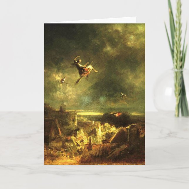 Vintage Motive - Witches Ride - Spitzweg Card (Front)
