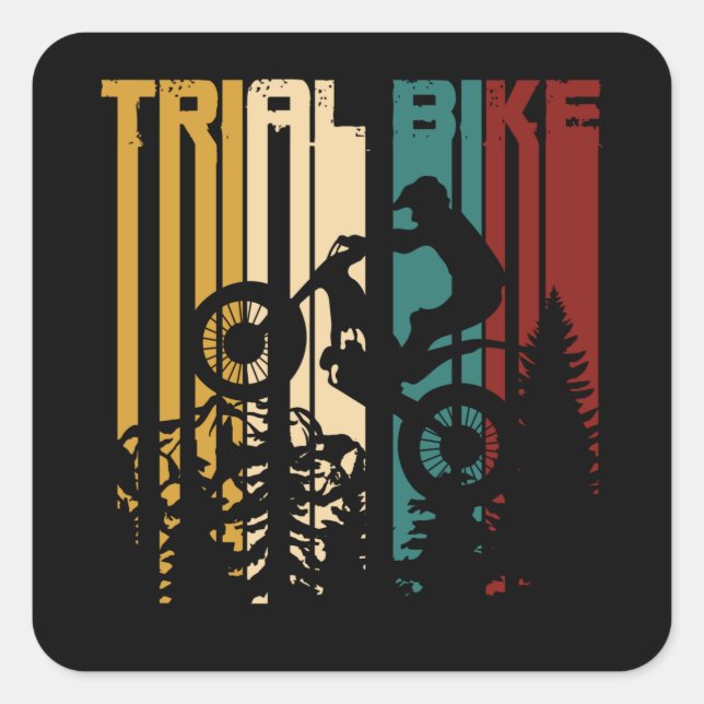 Vintage Moto Trial Square Sticker (Front)