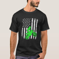 Vintage Motocross American Flag St Patrick's Day S