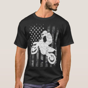 Vintage Motocross Camoue USA American Flag Dirt T-Shirt