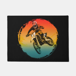 vintage motocross dirt bike rider motorcycle doormat
