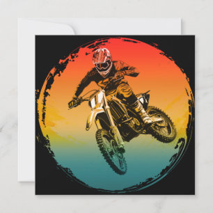 vintage motocross dirt bike rider motorcycle invitation