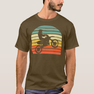 Vintage Motocross Dirt Bike Silhouette Retro T-Shirt