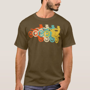 Vintage Motocross Dirt Bike Silhouette Retro T-Shirt