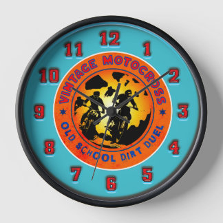 VINTAGE MOTOCROSS RACERS CLOCK