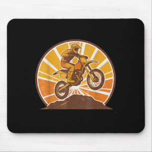 Vintage Motocross Rider Dirt Bike Jump Off Road Su Mouse Mat