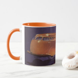Vintage Motor Magazine Cover, Futuristic City Car Mug