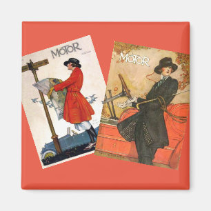 "Vintage Motor Magazine Covers" Magnet