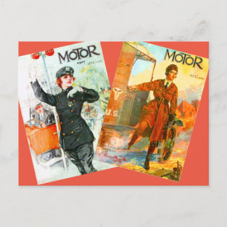 "Vintage Motor Magazine Covers" Postcard