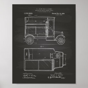 Vintage Motor Vehicle 1920 Patent Art - Chalkboard Poster