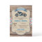 Vintage motorbike baby shower invitation. Bike
