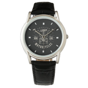 Vintage motorbike lover illustration watch