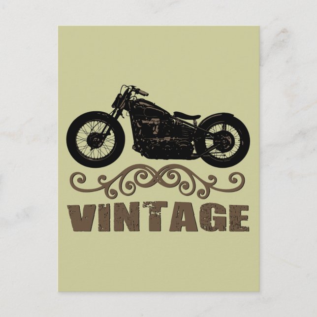 Vintage Motorbike Postcard (Front)