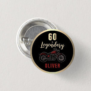 Vintage Motorcycle 60th Birthday Bike Party 3 Cm Round Badge