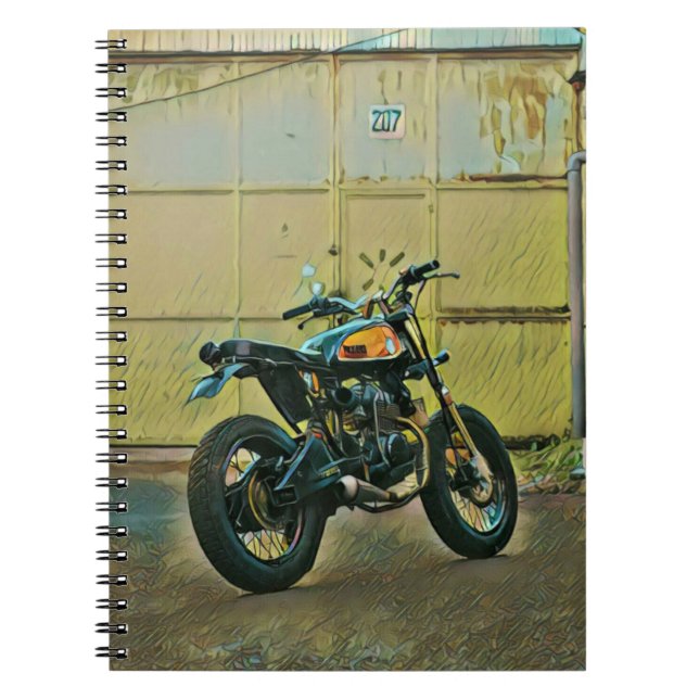 Vintage motorcycle art notebook (Front)