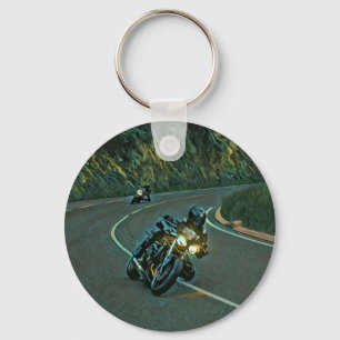 vintage motorcycle artwork key ring