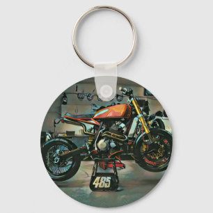vintage motorcycle artwork key ring
