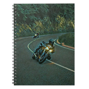 vintage motorcycle artwork notebook