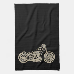 Vintage motorcycle bar or man cave tea towel