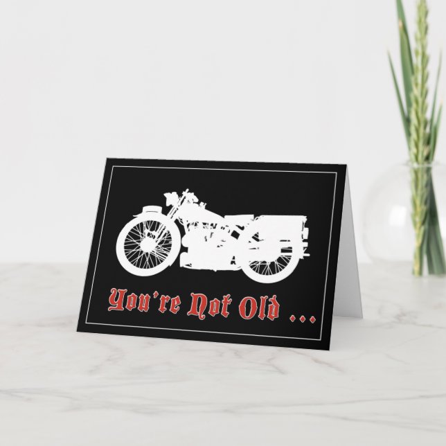 Vintage Motorcycle Birthday Card (Front)