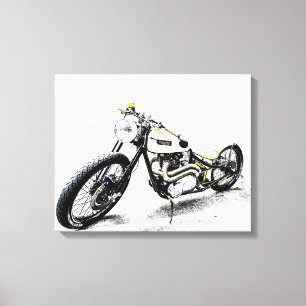 Vintage Motorcycle Canvas Print / Office Decor