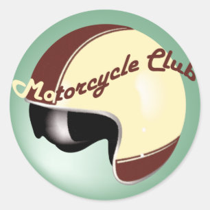vintage motorcycle club classic round sticker