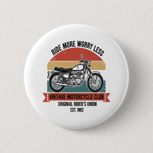Vintage Motorcycle Club Est. 1982 6 Cm Round Badge