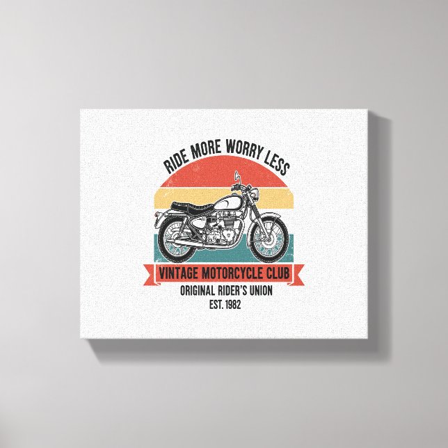 Vintage Motorcycle Club Est. 1982 Canvas Print (Front)