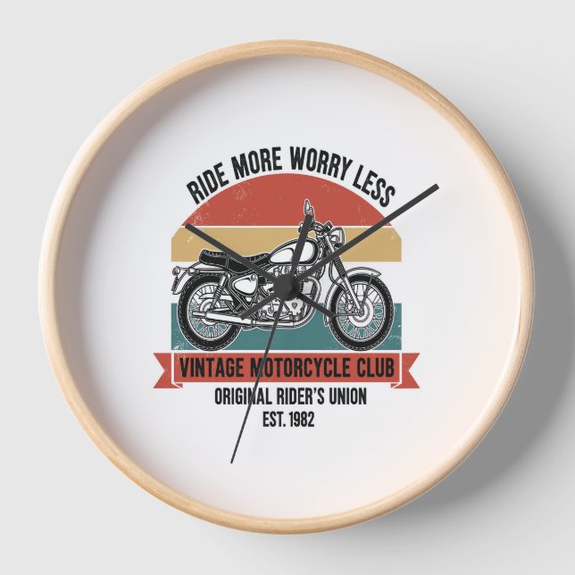 Vintage Motorcycle Club Est. 1982 Clock (Front)