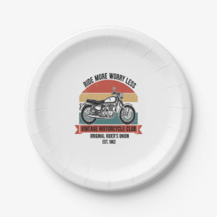 Vintage Motorcycle Club Est. 1982.jpg Paper Plate