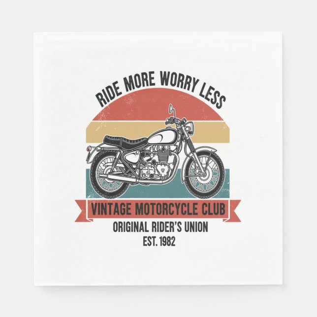 Vintage Motorcycle Club Est. 1982 Napkin (Front)