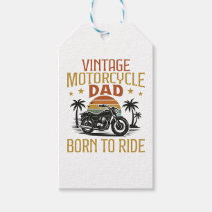 vintage motorcycle dad born to ride gift tags