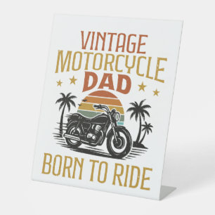 vintage motorcycle dad born to ride pedestal sign