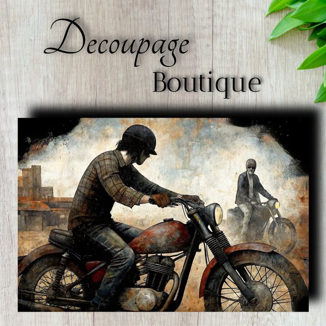 Vintage Motorcycle Decoupage Tissue Paper (Vintage Motorcycle Decoupage Tissue Paper)