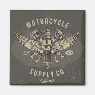 Vintage Motorcycle Design Magnet