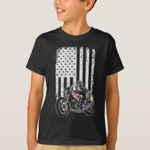 Vintage Motorcycle - Detailed With American Flag T-Shirt