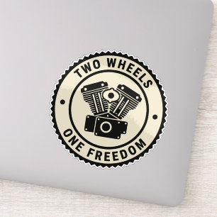 Vintage Motorcycle Engine Freedom Emblem