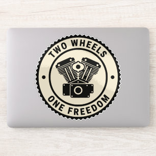 Vintage Motorcycle Engine Freedom Emblem