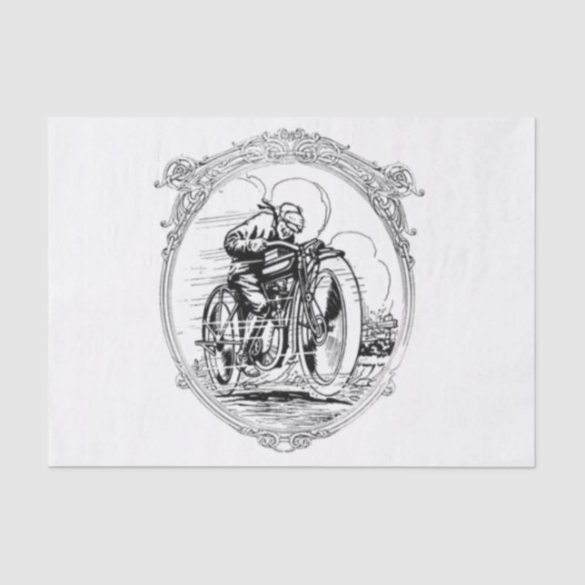 Vintage Motorcycle- Fathers Day-Birthday Tissue Paper (Front)