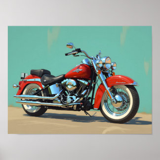 Vintage Motorcycle Framed Art Poster