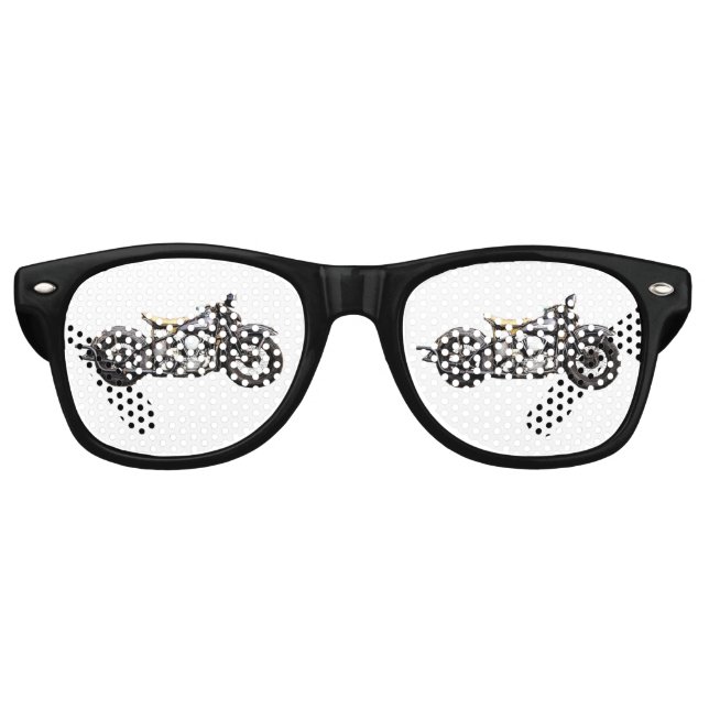 Vintage Motorcycle Fun Cool Party Retro Sunglasses (Front)