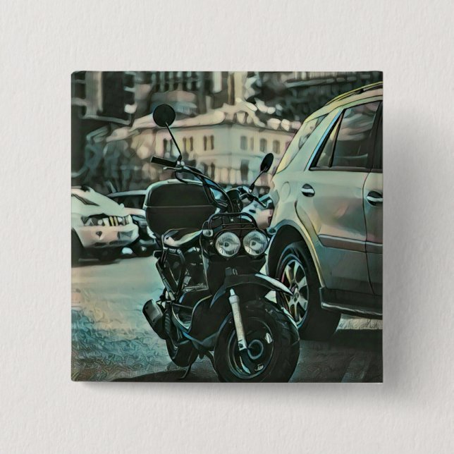 Vintage motorcycle gift 15 cm square badge (Front)