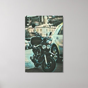 Vintage motorcycle gift canvas print