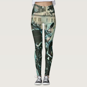 Vintage motorcycle gift leggings