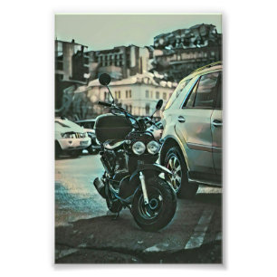 Vintage motorcycle gift photo print