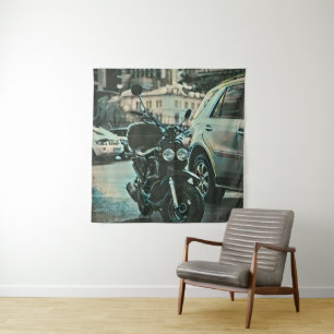 Vintage motorcycle gift tapestry