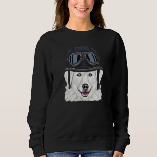Vintage Motorcycle Helmet Kuvaszok Sweatshirt