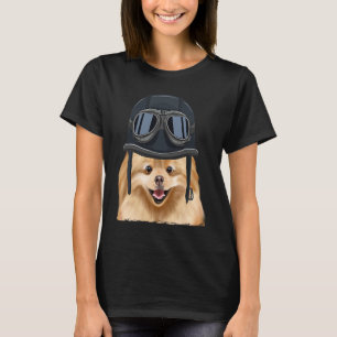 Vintage Motorcycle Helmet Pomeranian T-Shirt
