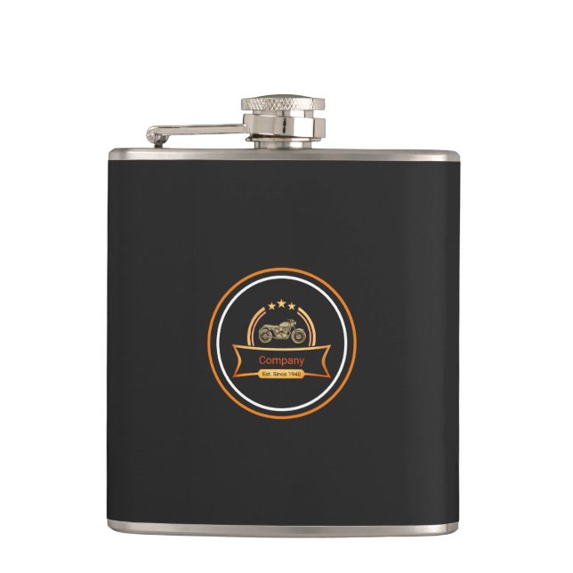 Vintage Motorcycle Hip Flask (Front)