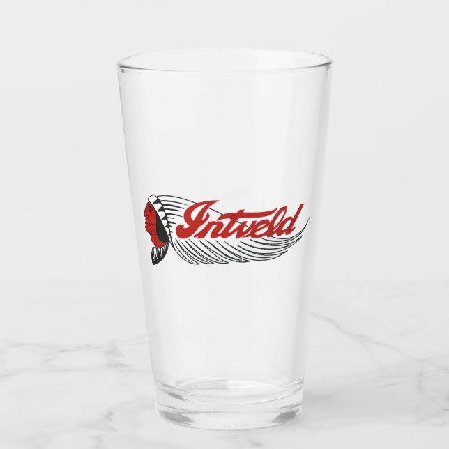 Vintage Motorcycle Logo White Glass (Front)